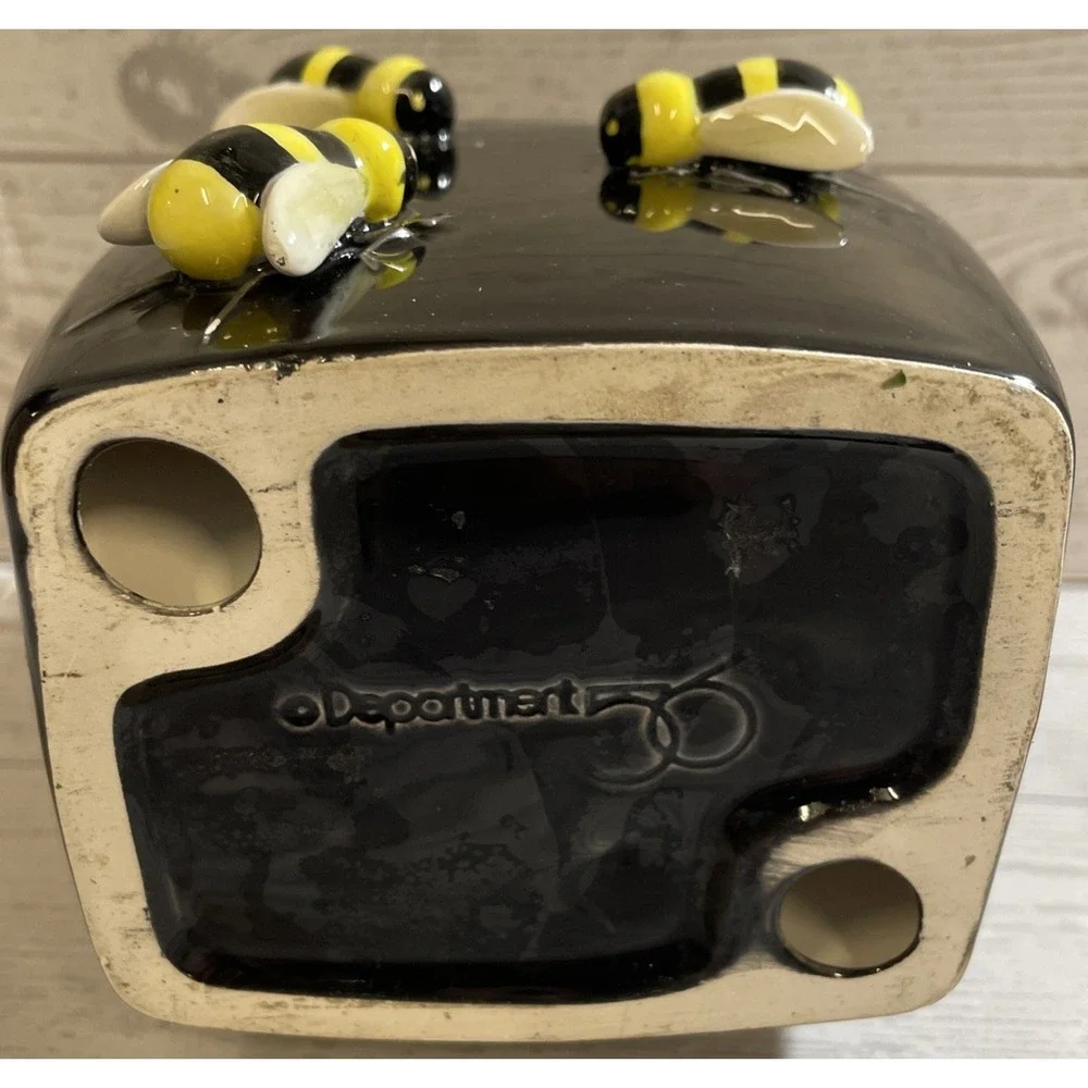 Department 56‎ 3-D Black Honey Bee Napkin Holder Vintage Retired